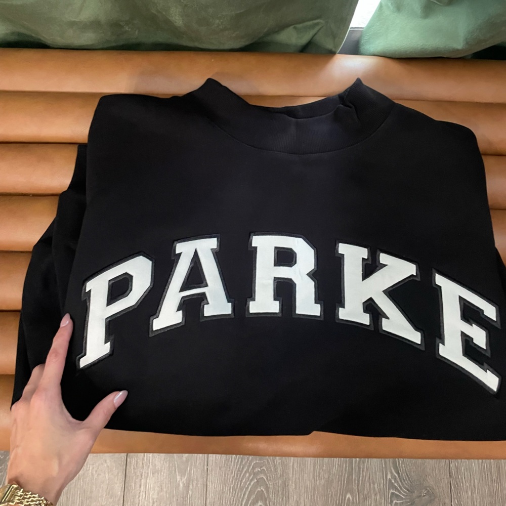 PARKE Black & White Mockneck Sweater